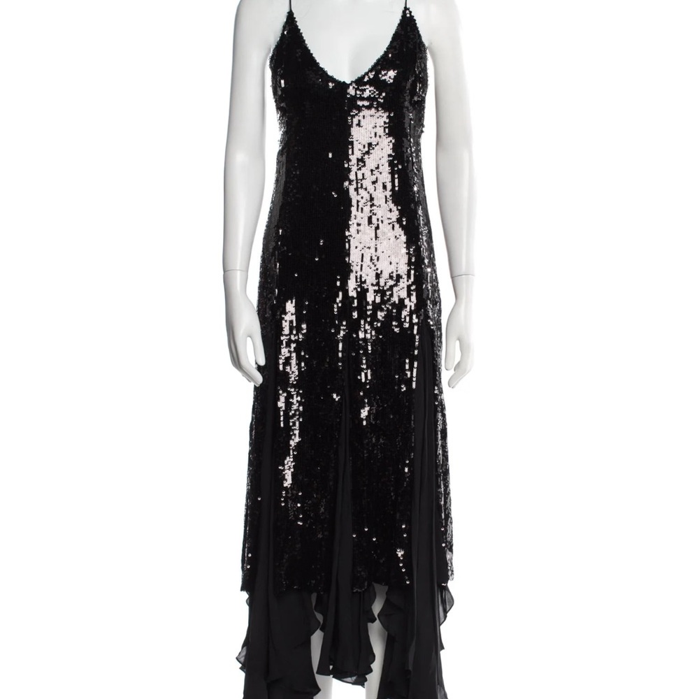 Khaite Black Sequin Evening Dress